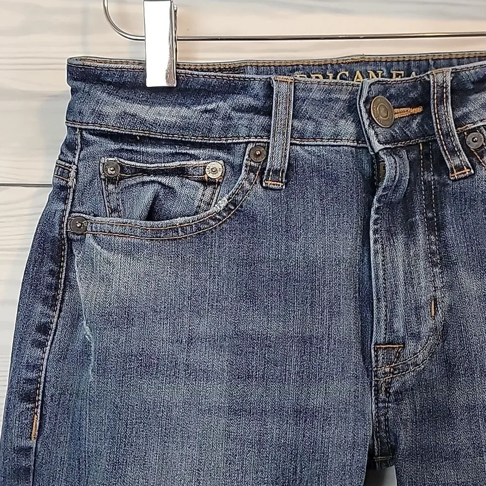 American Eagle 360° Extreme Flex Slim Straight Blue Jeans Womens Size 26